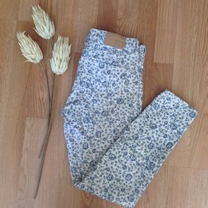 Like New Madewell Floral Skinny Ankle Jeans