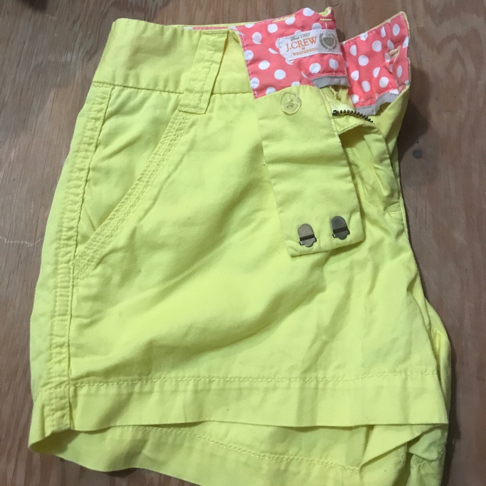 J.Crew shorts size 2. Yellow, lightly worn.