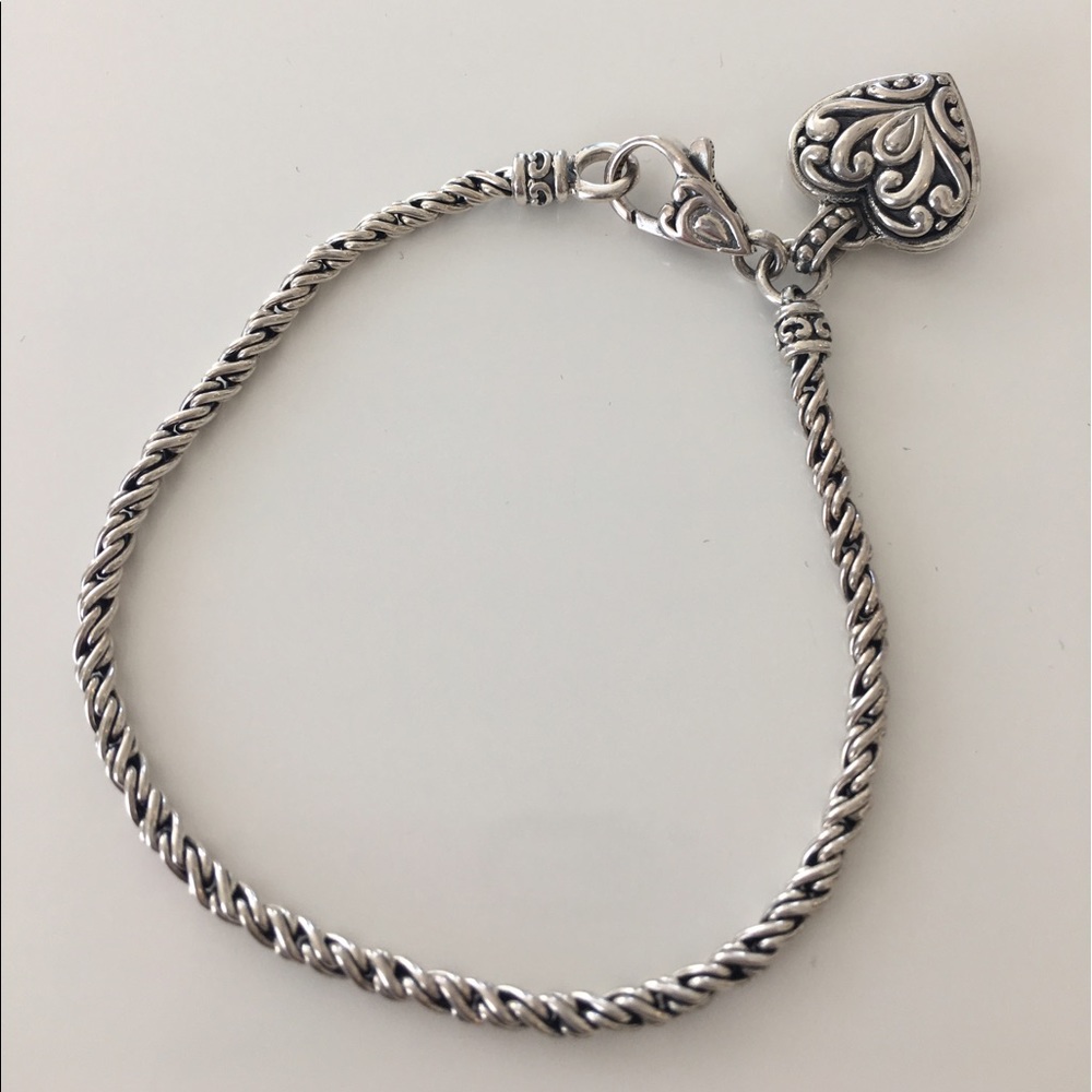 Silver Bracelet w Heart Charm