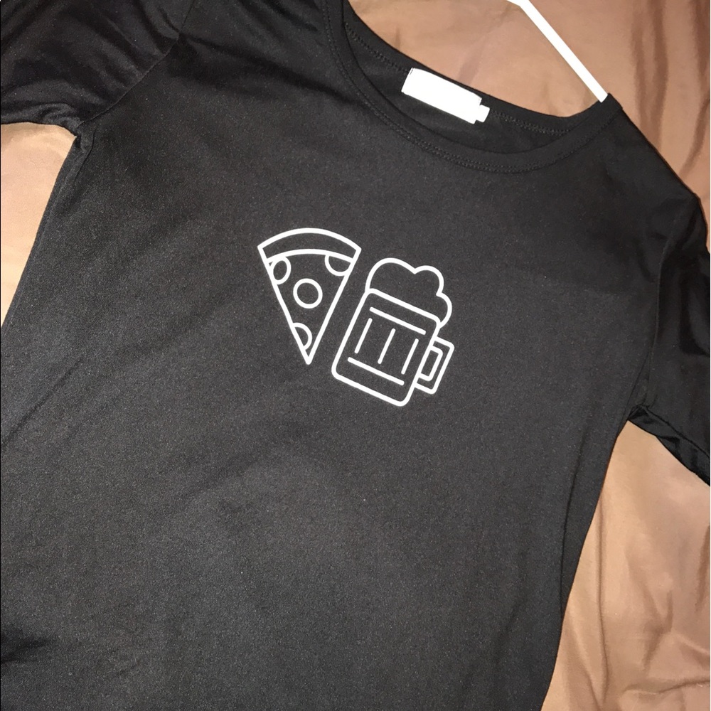 Cute Black Pizza T-Shirt