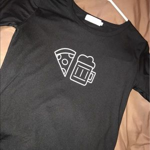 Cute Black Pizza T-Shirt