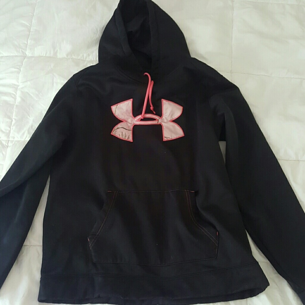Under Armour Black hoodie with pink/camp detail