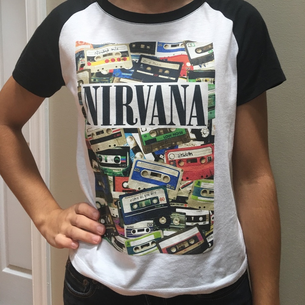 Crop graphic t by Nirvana