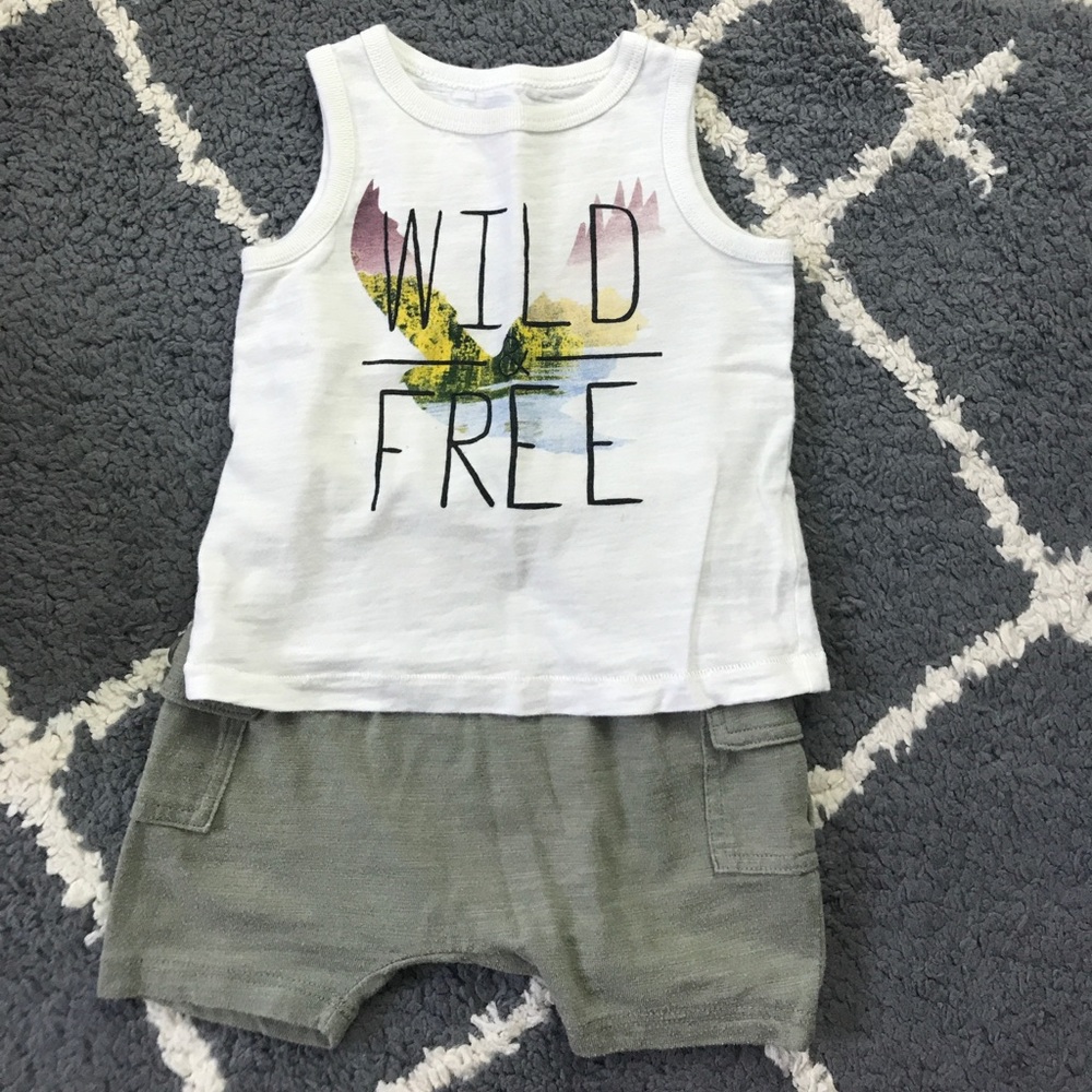 Boys wild and free shirt and shorts