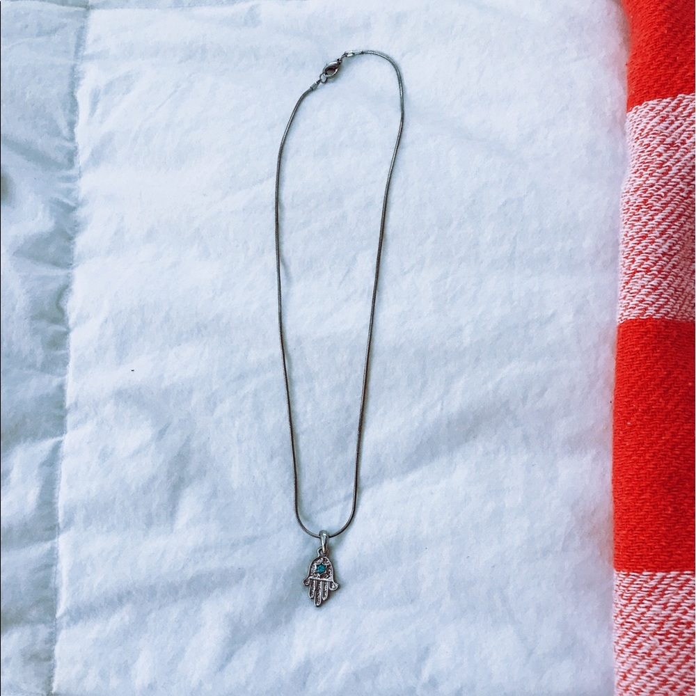 Silver hamsa necklace