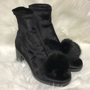 Glam Goth Velvet & Faux Fur Topshop Boots