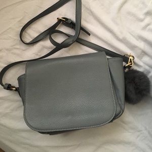 Gray cross body purse