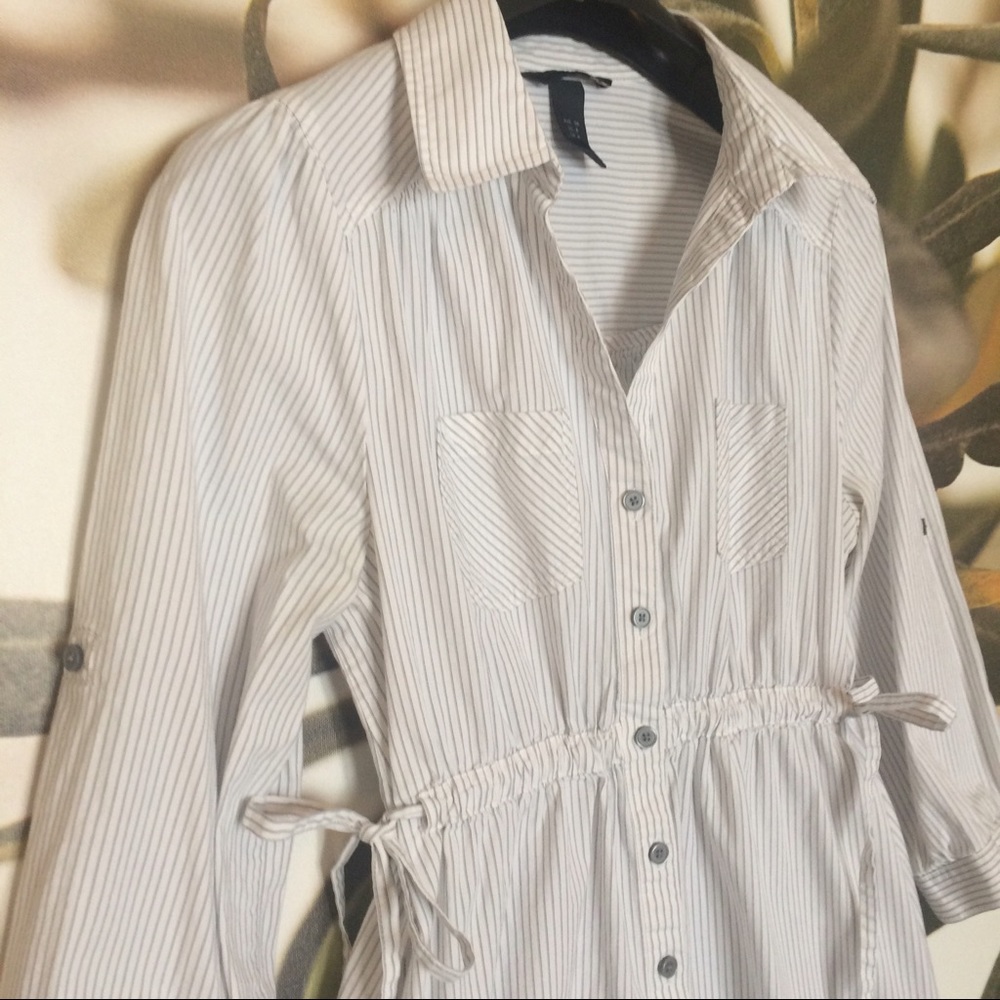 Striped button up tunic