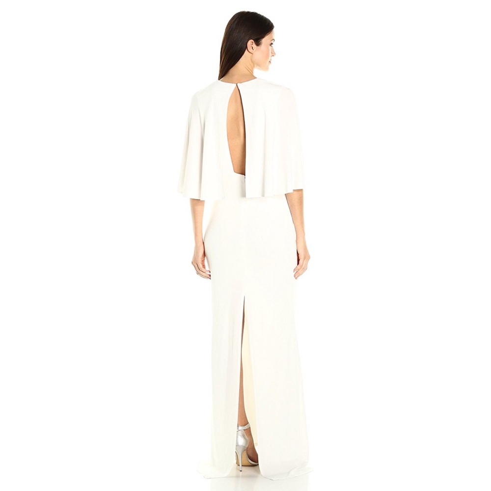 ABS Matte Jersey Gown with Capelet sleeves NWT