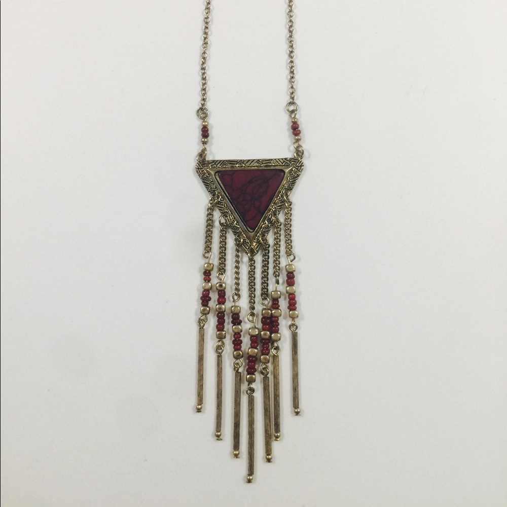•BRAND NEW• Tribal Beaded Arrow Statement Necklace