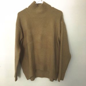 Taupe Mock Neck Oversized Sweater
