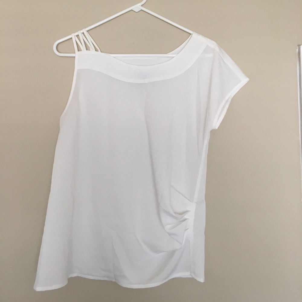 White asymmetrical blouse