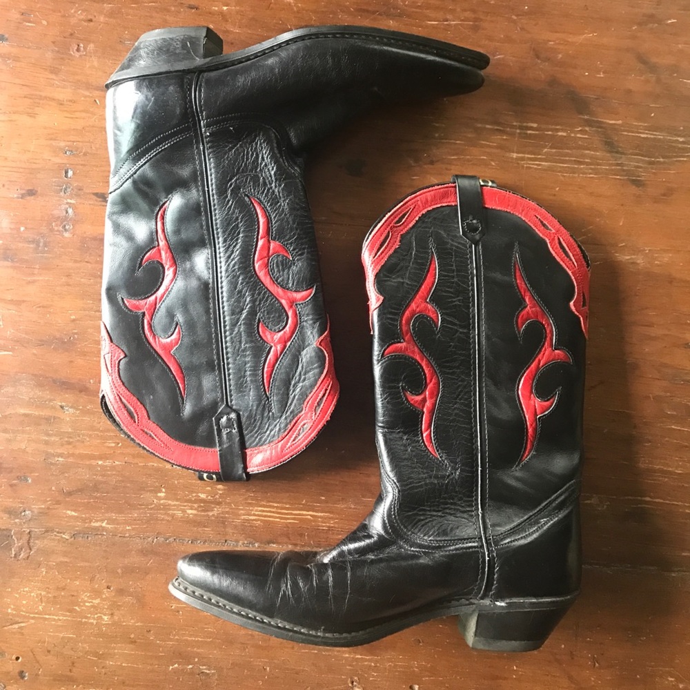 Dingo Flaming Cowboy Boots western vintage