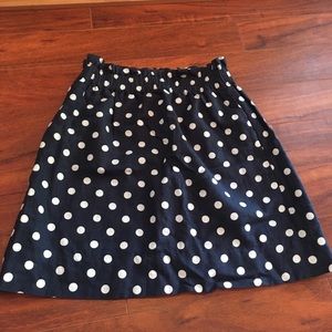 J Crew city mini in navy polka dot
