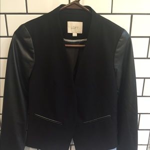 Loft suit jacket/sport jacket, faux leather accent