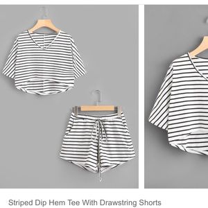 Crop top & matching high-waisted shorts