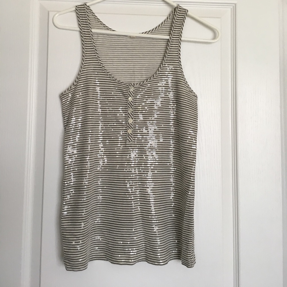 Shimmery striped tank