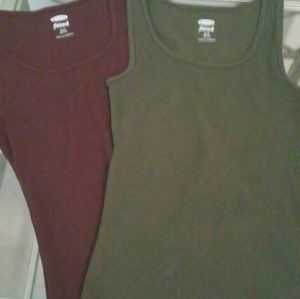 Old Navy Tank Tops, Olive and Maroon, SP