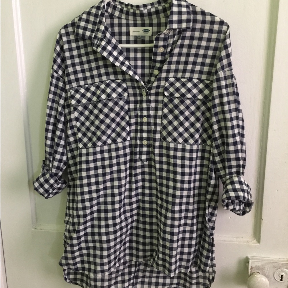 Old Navy Gingham High Low Tunic, Small