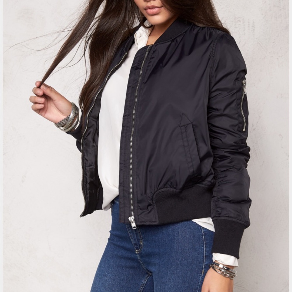 Black Bomber Jacket -NEVER WORN. ASOS
