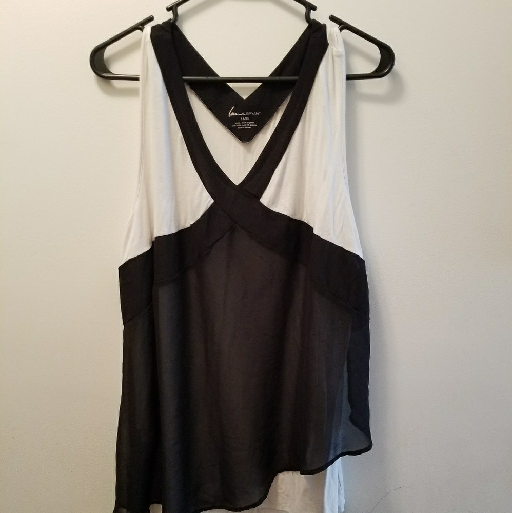 Lane Bryant black and white tank top