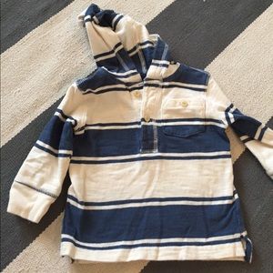 Navy and cream long sleeve hooded pullover. ⚓️