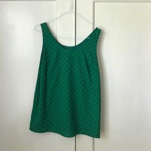 Green blouse with floral pattern