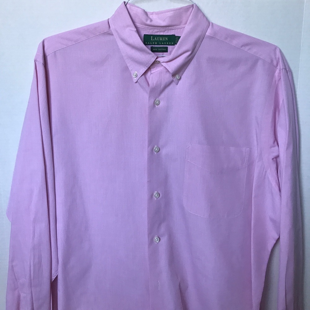 Long sleeve men's pink button down.