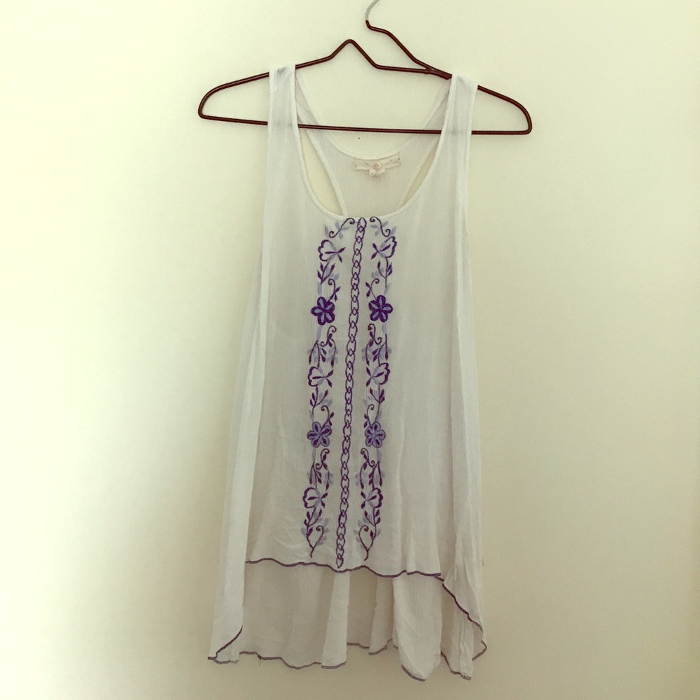 Shrinking Violet White Tank Top