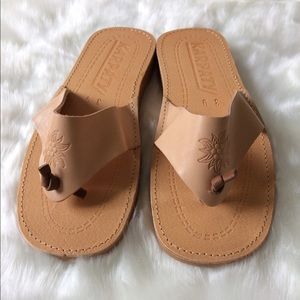 New! Natural Leather Flip Flops!