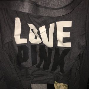 love pink zip up hoodie good condition