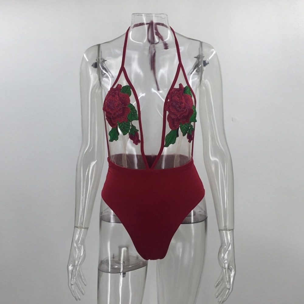 Sheer One Piece Bodysuit Swimsuit - Picture 3 of 7