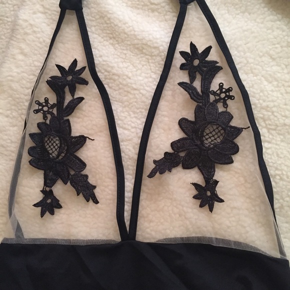 Sheer One Piece Bodysuit Swimsuit - Picture 4 of 7