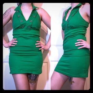 Green collared dress