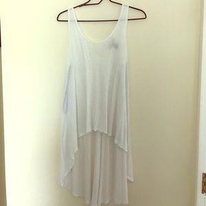 Forever 21 White Hi-Low Tank Top