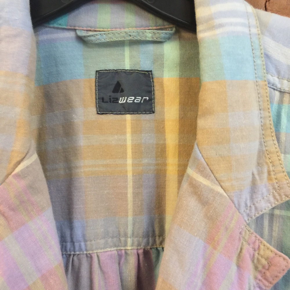 Vintage Liz Wear pastel plaid jacket. 1980 anorak - Picture 6 of 6