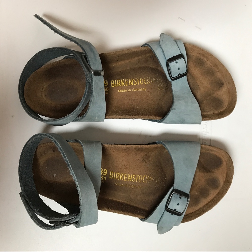 Birkenstock Delhi Ankle Strap Sandal Light Blue 39