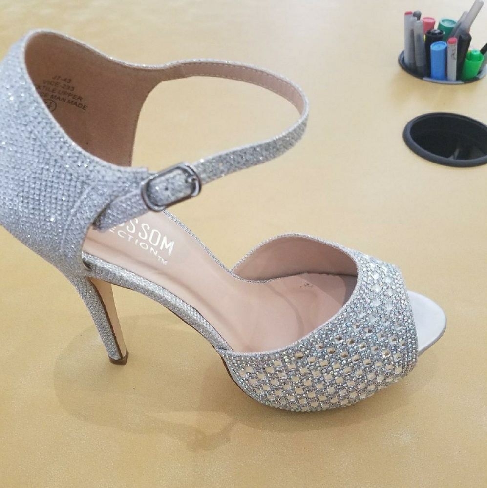 Silver studded heels!
