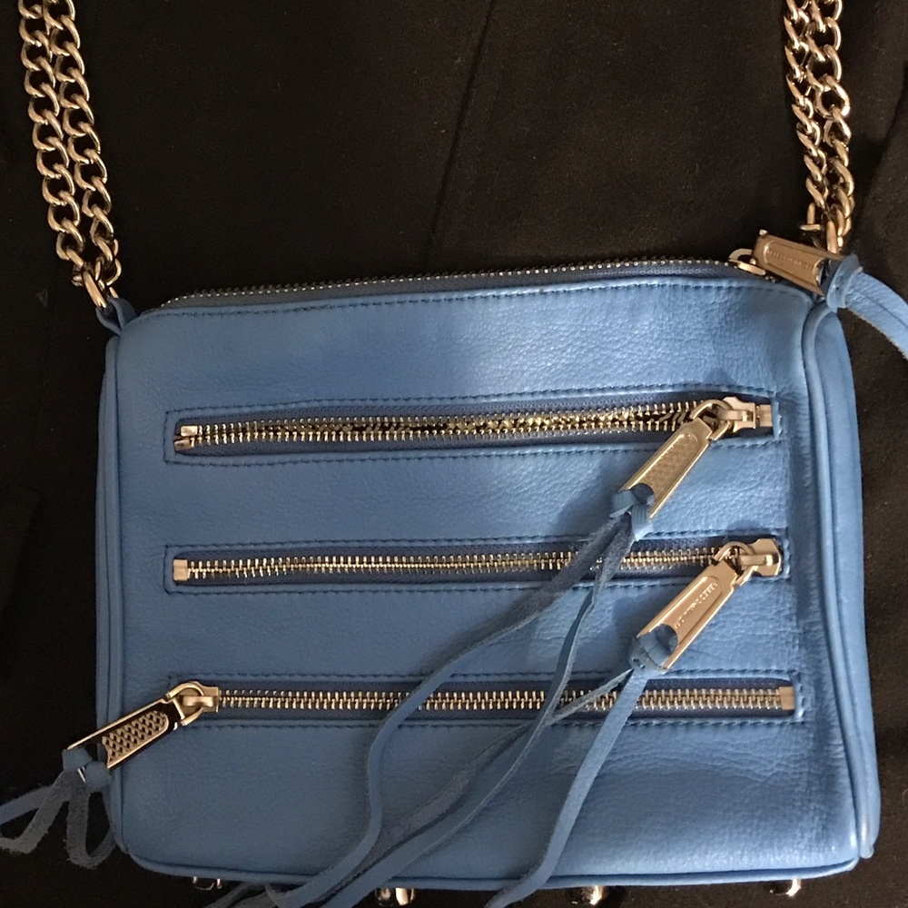 Lovely blue Rebecca Minkoff 3 zipper crossbody!😍