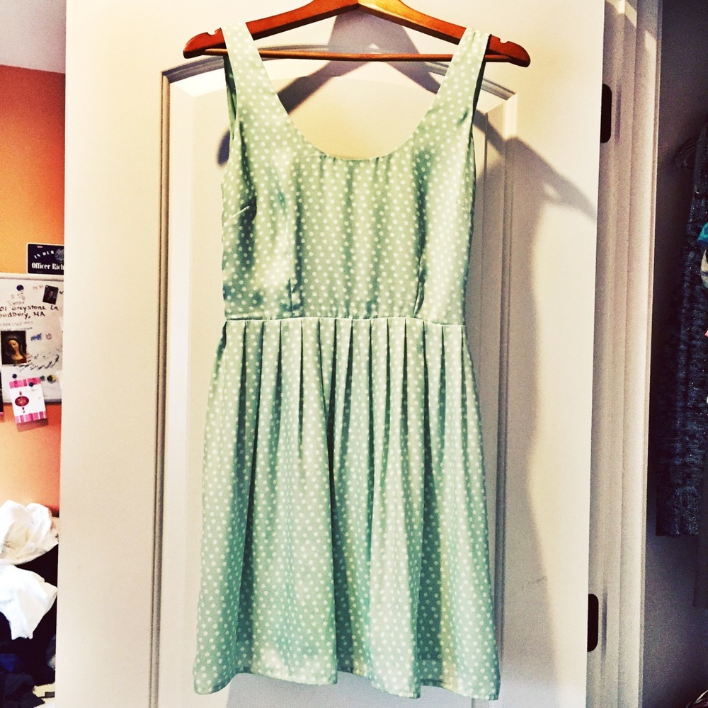 Mint Polka Dot Dress