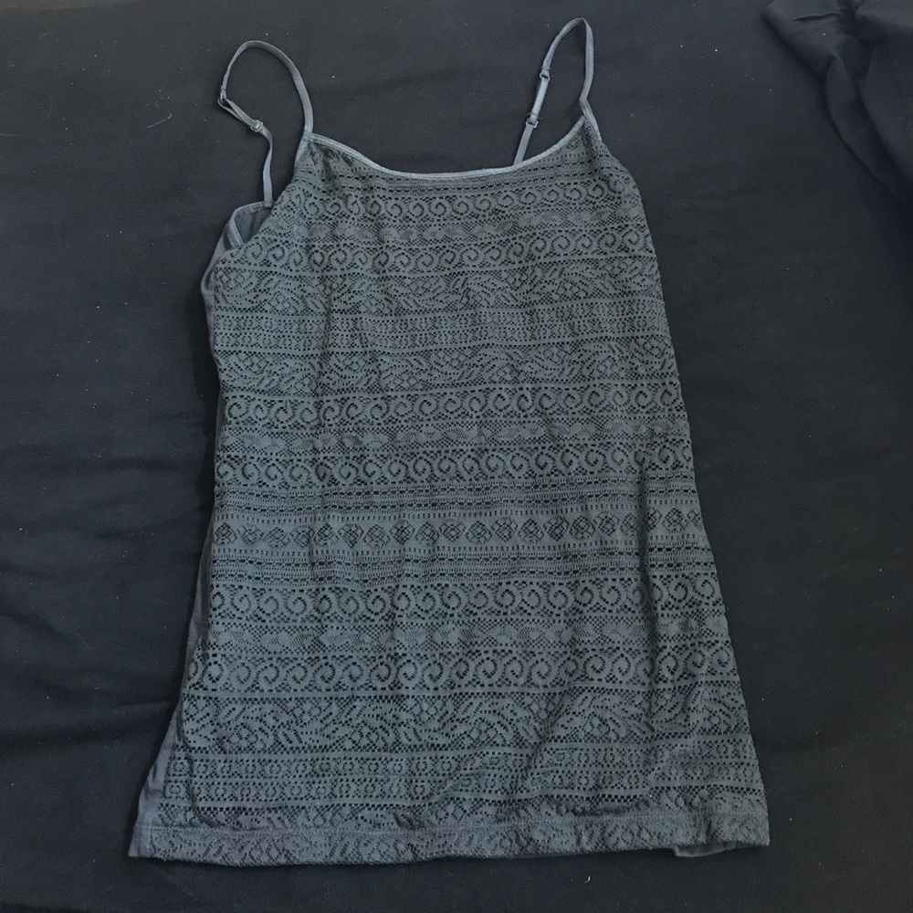 Grey Lace Tank Top