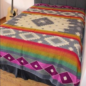 Handmade Alpaca blanket, double sided Large