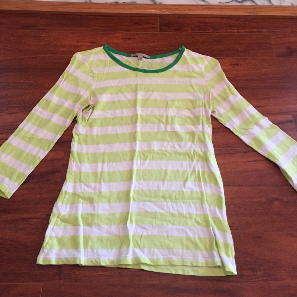 Gap striped tee in neon and white