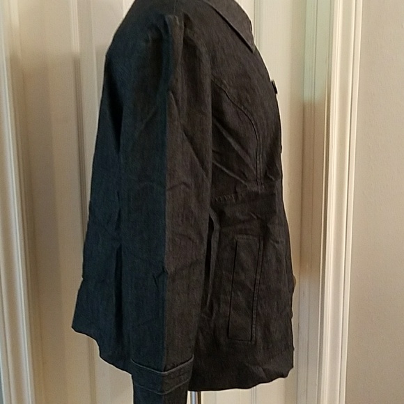 Stretchy Tailored Jean Peacoat Jacket - Picture 3 of 6