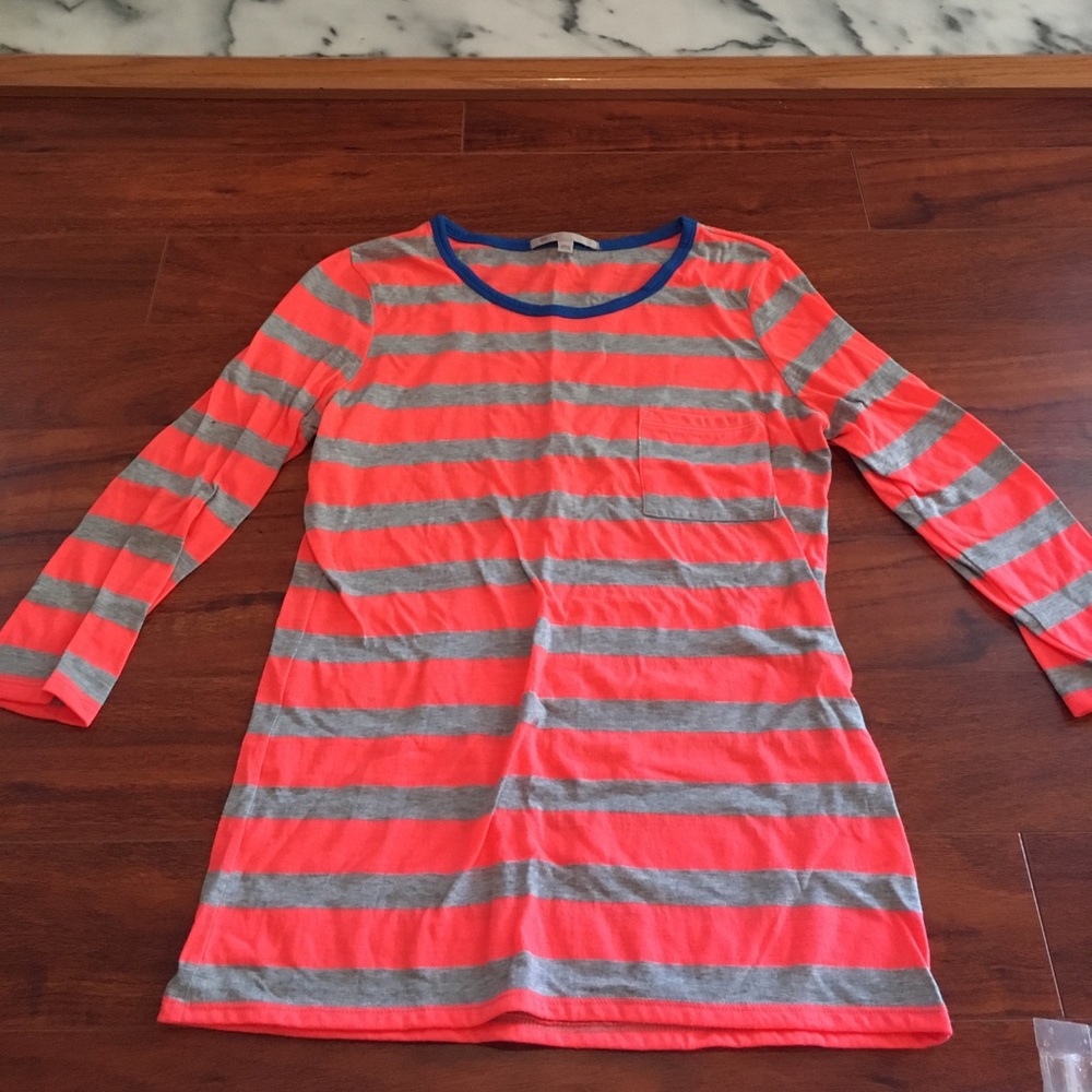 Gap striped neon and grey tshirt