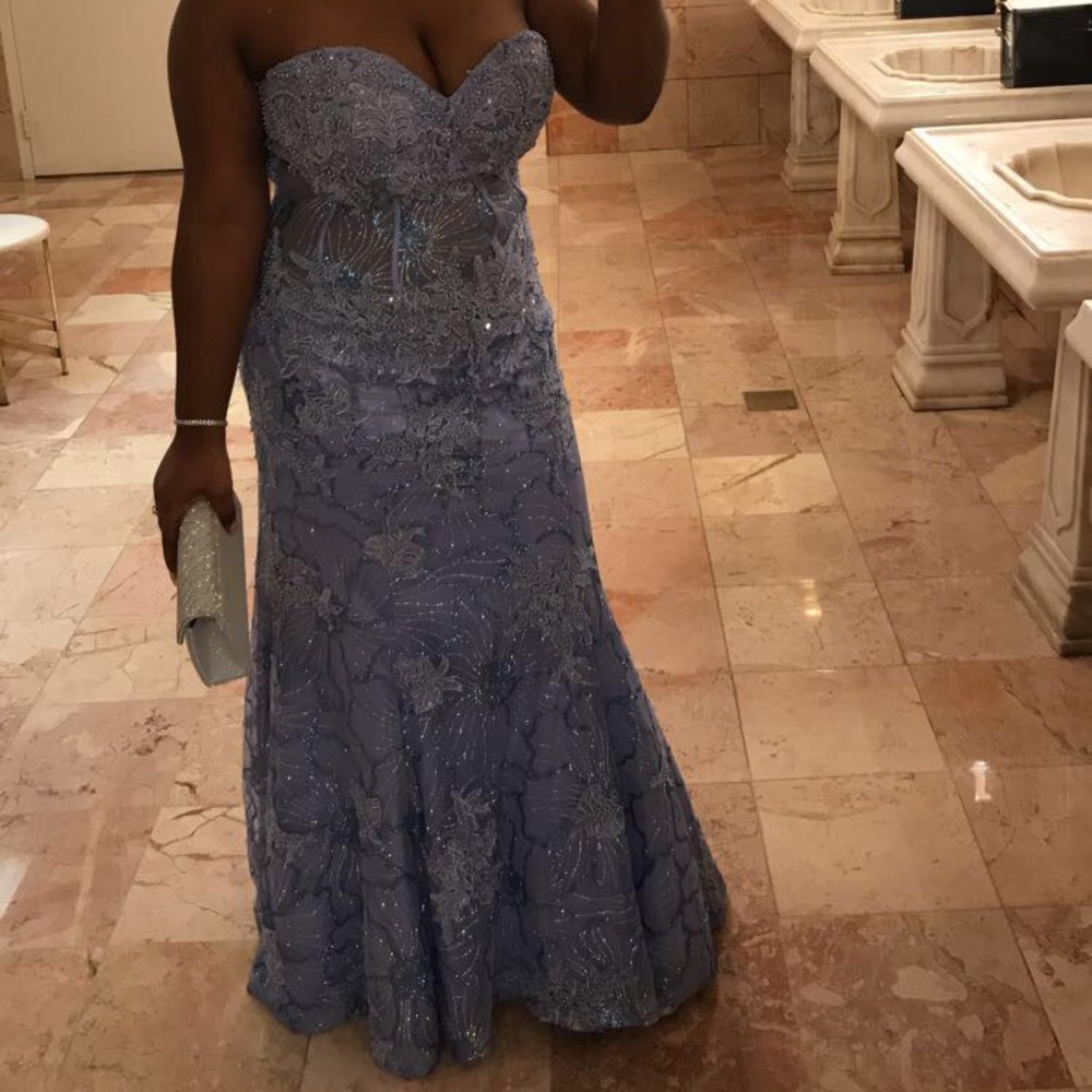 Jovani periwinkle corset prom dress. Worn once. - Picture 1 of 2
