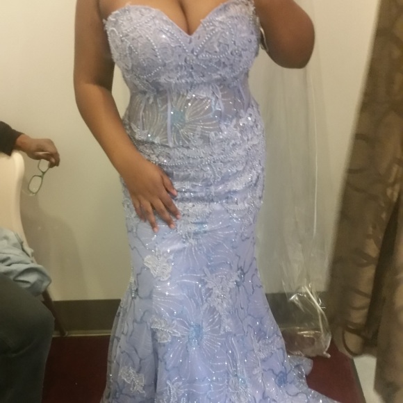 Jovani periwinkle corset prom dress. Worn once. - Picture 2 of 2