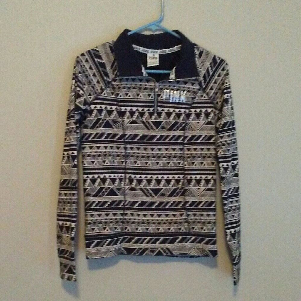 Aztec print quarter zip by Pink