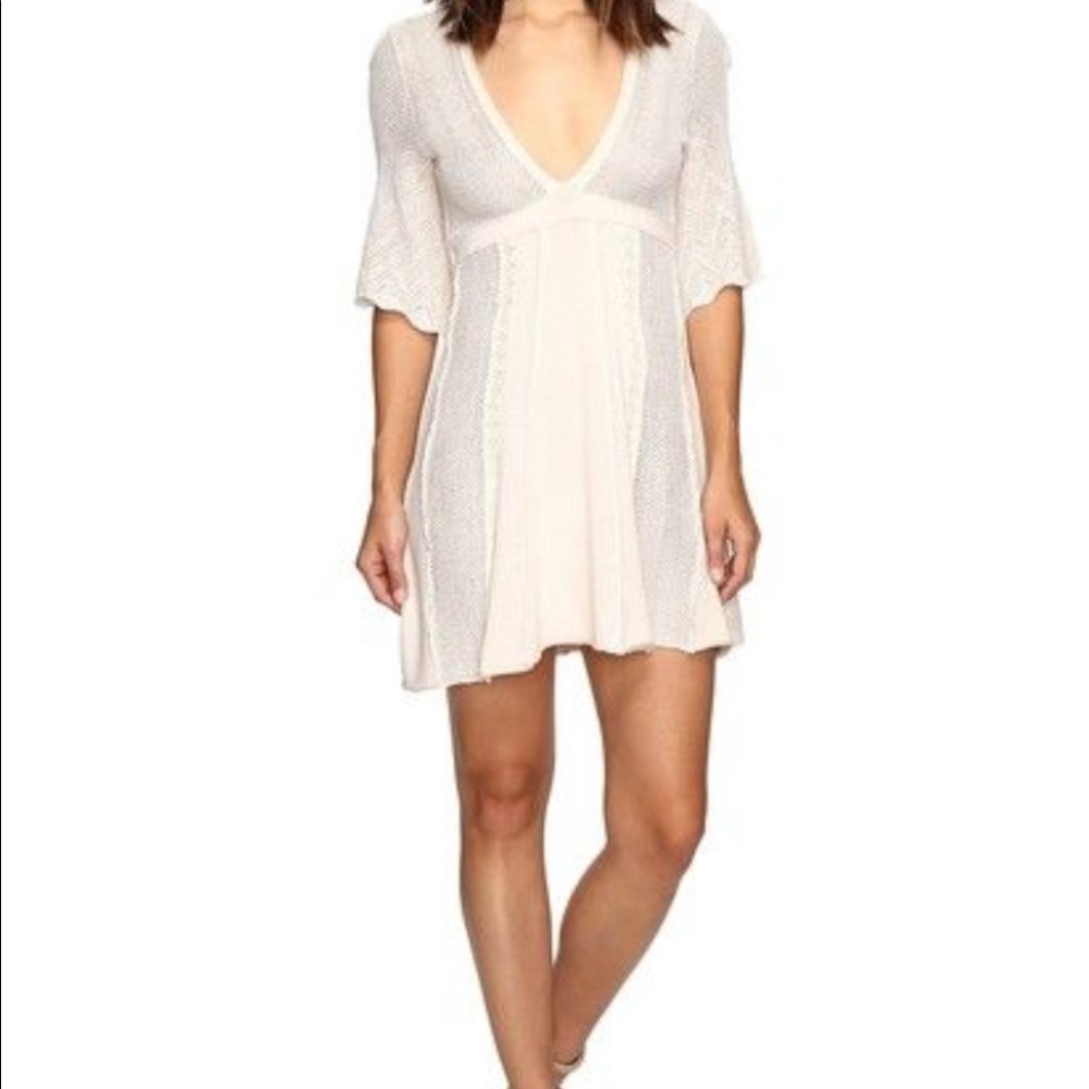 Free people deep v neck , bell sleeves size Large