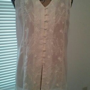 Figi Sport, Long Sleeveless Cream Shirt